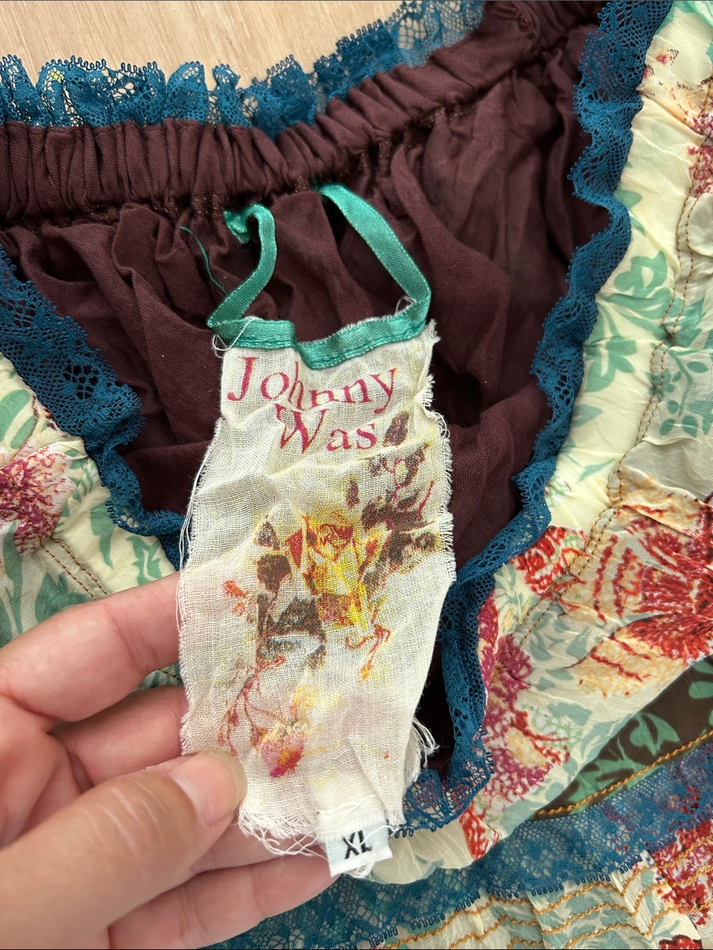 JOHNNY WAS Tiered Boho Maxi Skirt w/ Pockets - Picture 2 of 7